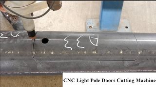 Automatic pole doors cutting machine ,CNC LIGHT POLE DOOR CUTTING MACHINE